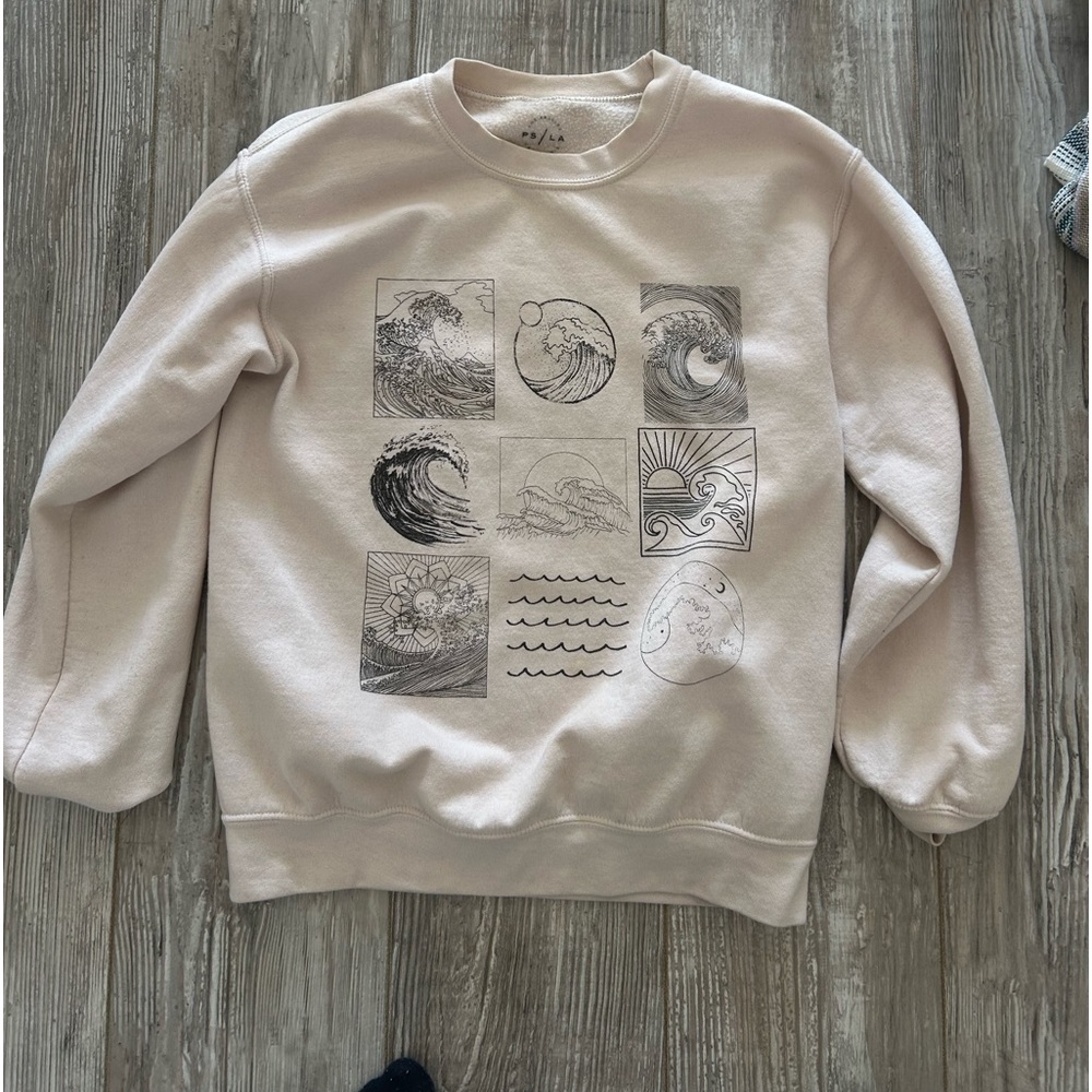 Wave design comfy crew neck